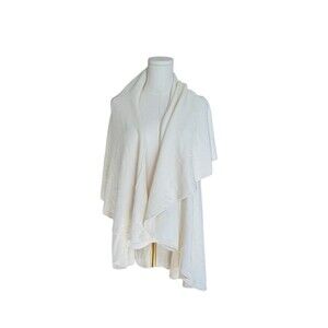 Anthropologie Moth Cascades Shawled Vest Cape Ivory Sleeveless One Size